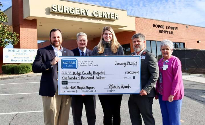 Dodge County Hospital Receives $100,000 Georgia HEART Program Donation from Morris Bank